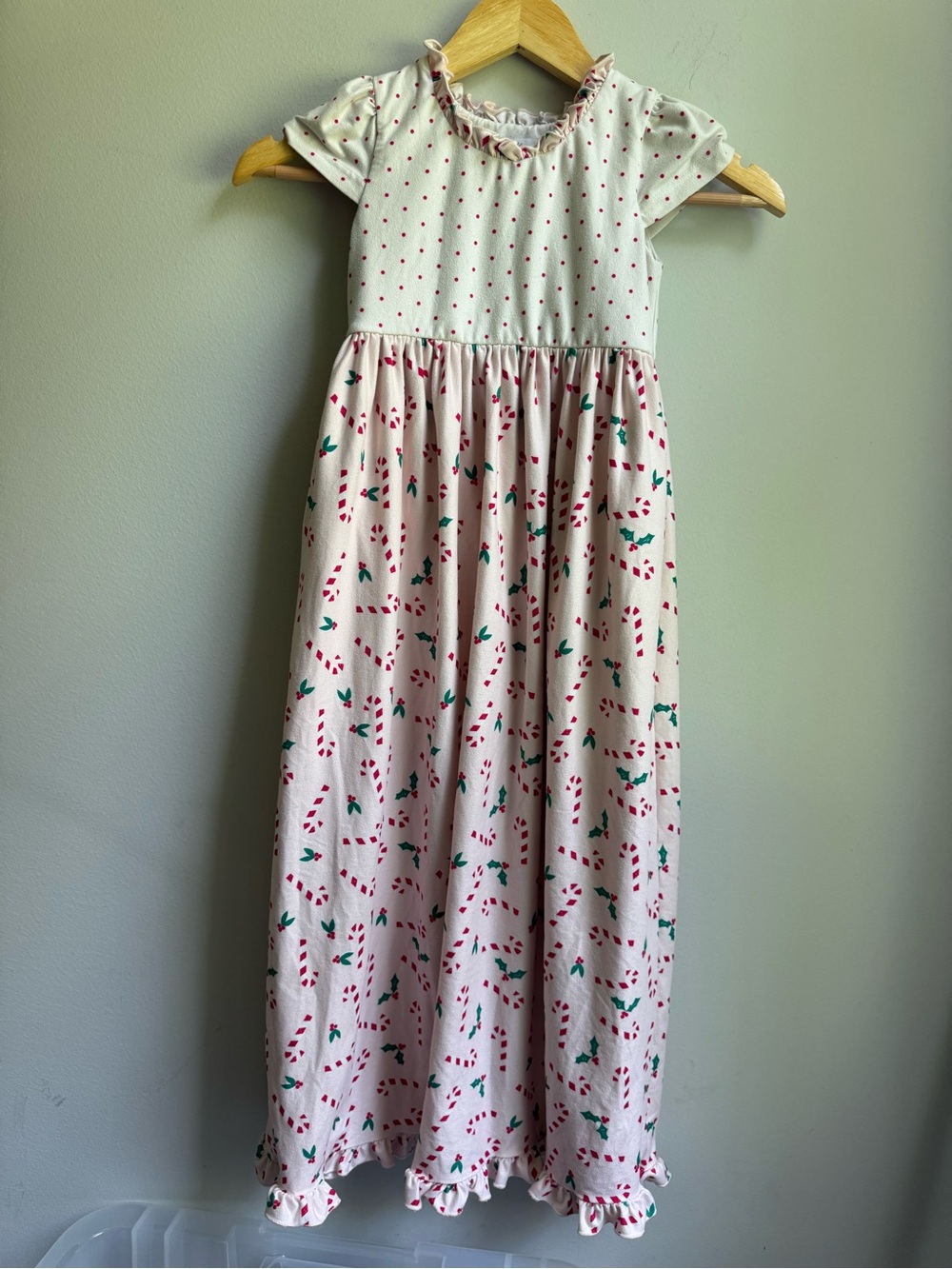 SweetHoney Pink & Green Christmas Holiday Candy-Print Dress/Gown Hidden Pockets